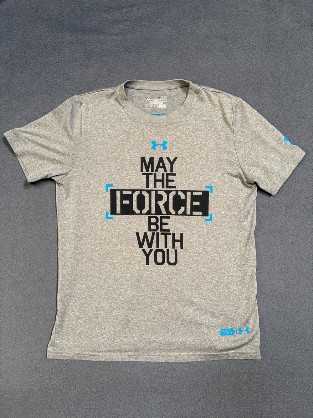 Under Armour Boys Grey Star Wars Shirt Sz YLG